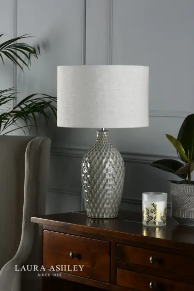 Heathfield Gloss Grey Table Lamp C/W Shade