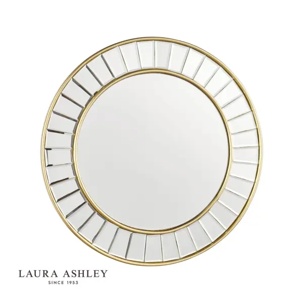 Clemence Small Round Mirror in Gold Leaf 50cm