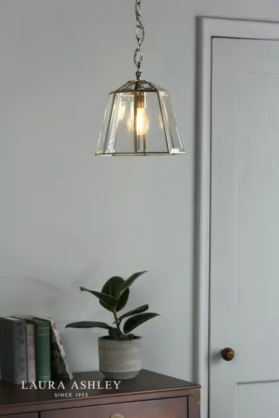 Clayton Polished Silver & Glass Pendant