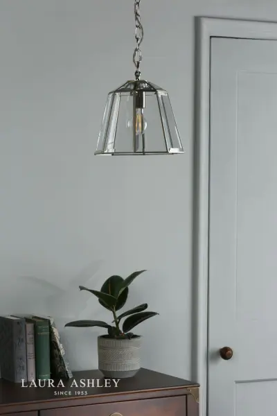 Clayton Polished Silver & Glass Pendant
