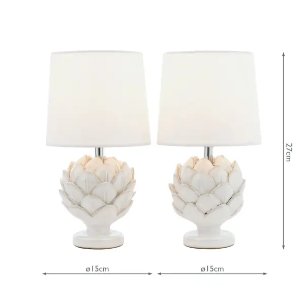 Artichoke White Twin Pack Table Lamp