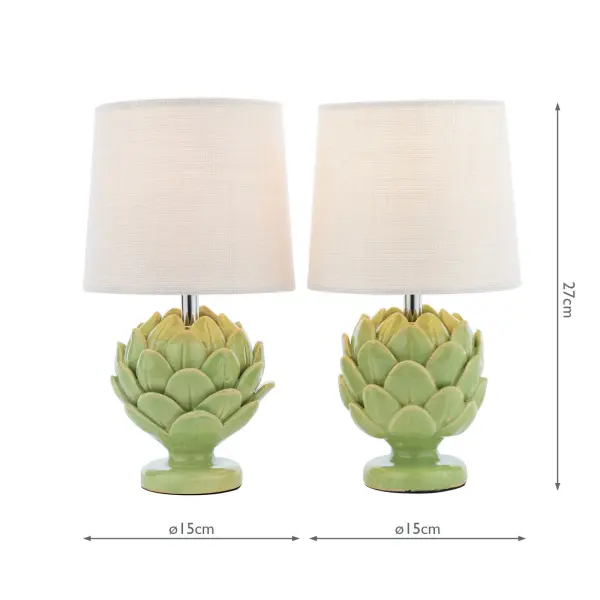 Artichoke Green Twin Pack Table Lamp