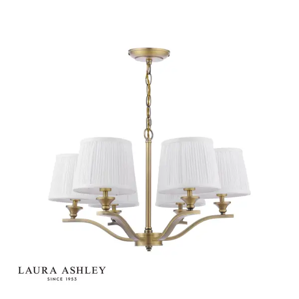 Hemsley 6 Light Antique Brass Ceiling Pendant