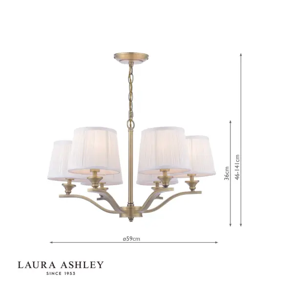 Hemsley 6 Light Antique Brass Ceiling Pendant