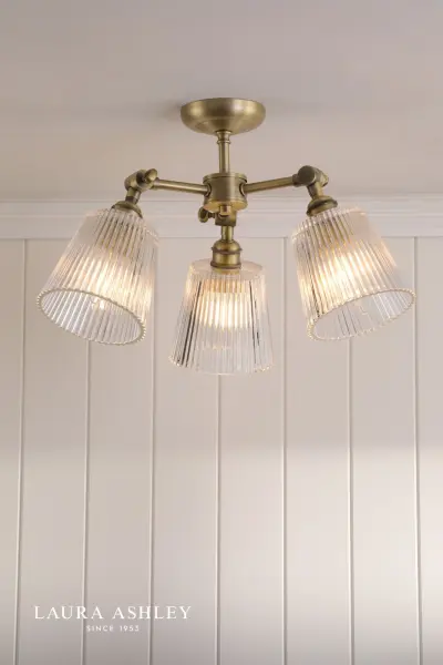 Callaghan Antique Brass 3 Light Semi Flush Fitting