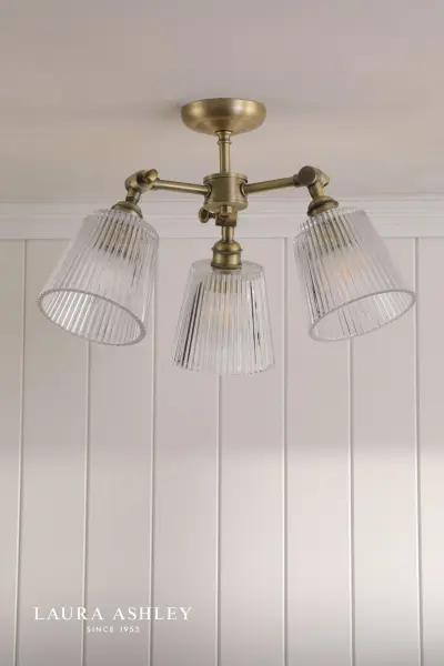 Callaghan Antique Brass 3 Light Semi Flush Fitting