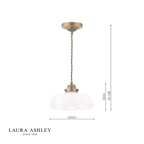Bexwell Antique Brass & Glass Single Pendant