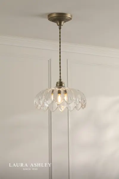 Bexwell Antique Brass & Glass Single Pendant
