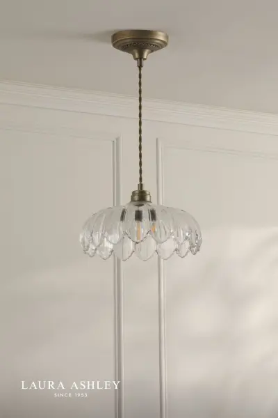 Bexwell Antique Brass & Glass Single Pendant