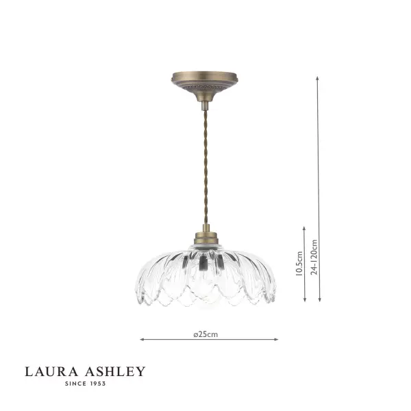 Bexwell Antique Brass & Glass Single Pendant