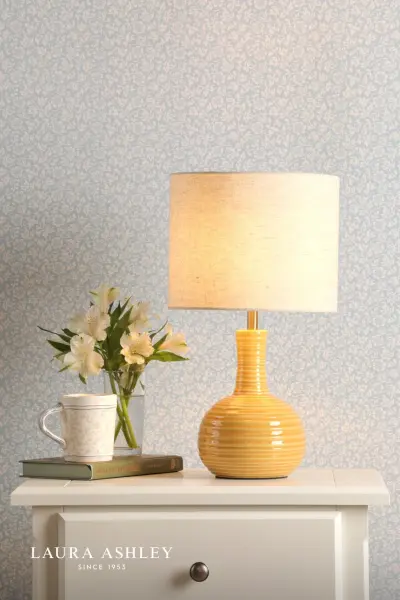 Padley Yellow Ceramic Table Lamp C/W Shade