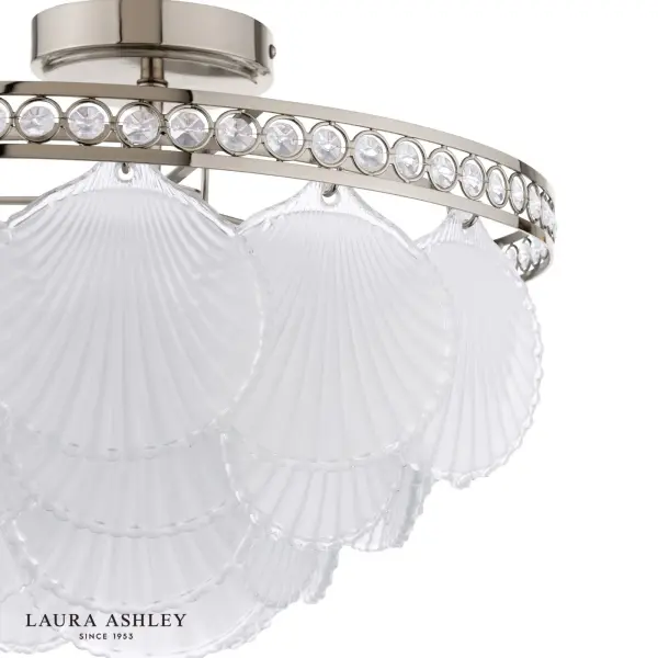 Caverton 4 Light Semi Flush Fitting in Polished Nickel