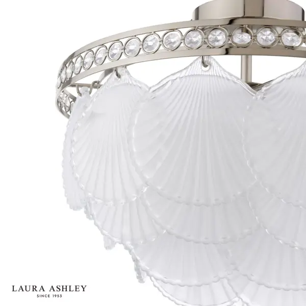 Caverton 4 Light Semi Flush Fitting in Polished Nickel