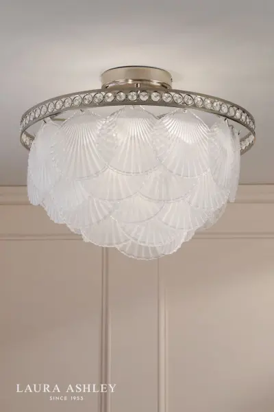 Caverton 4 Light Semi Flush Fitting in Polished Nickel