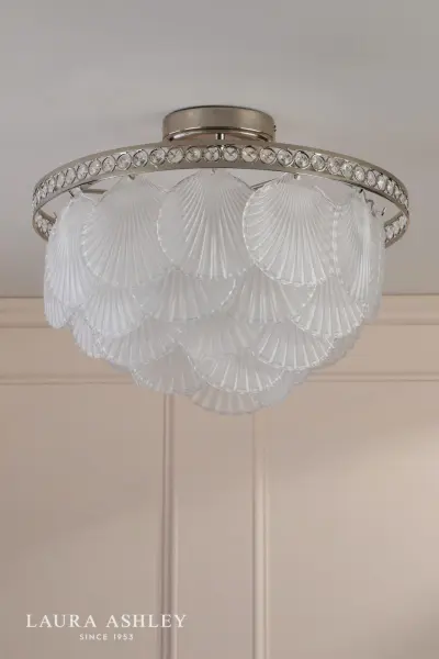 Caverton 4 Light Semi Flush Fitting in Polished Nickel