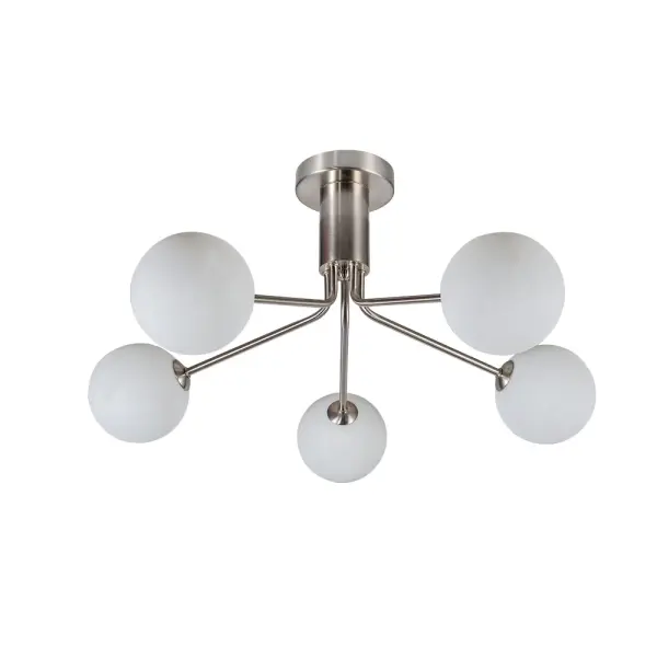 Lando 5 Light Semi Flush Fitting in Satin Chrome