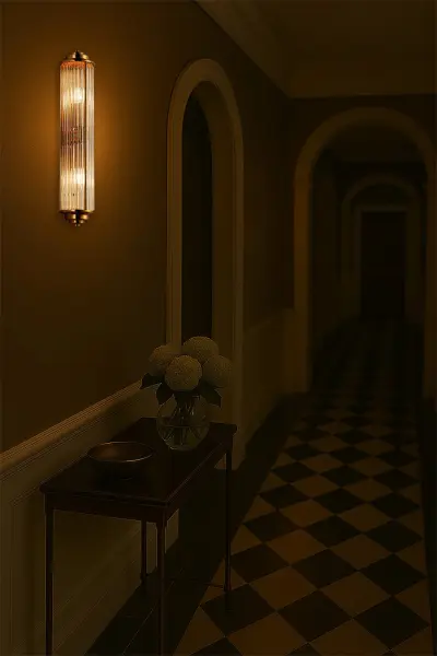 Appeal Large Flush Wall Light in Gold IP44