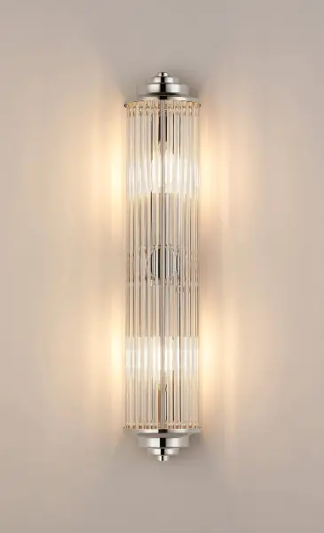 Appeal Large Flush Wall Light in Polished Nickel IP44