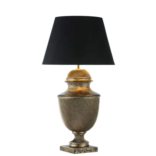 Lattice table lamp in black / gold, base only