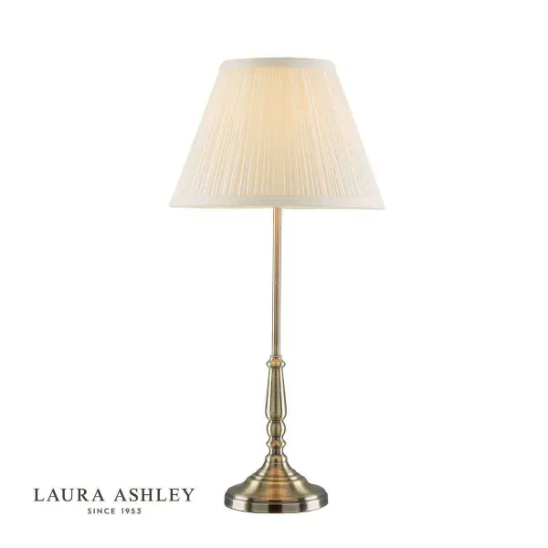 Laura Ashley Elliot Antique Brass Table Lamp with Ivory Shade
