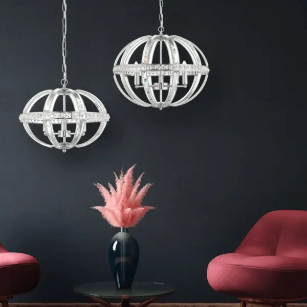 Laura 5 Light Oval Pendant Polished Chrome