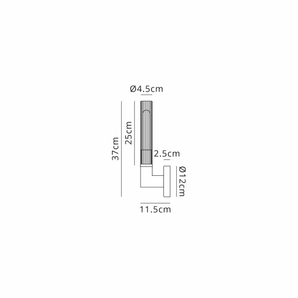 Dee Single Wall Light in Satin Black IP44