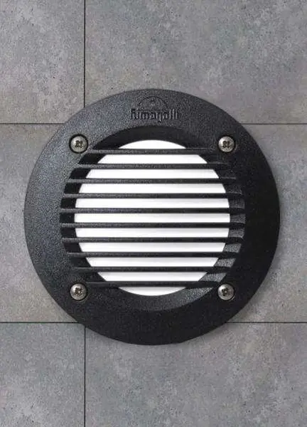 Leti 100 3W LED Grill Round Black Recessed Wall Light