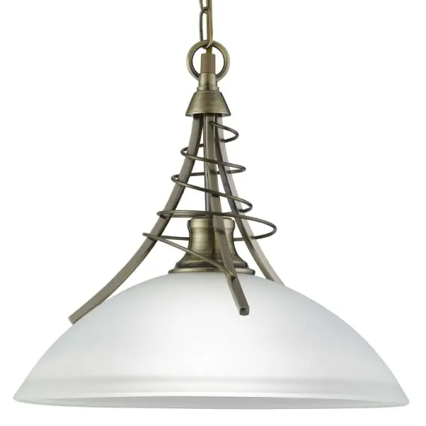 Linea Antique Brass Twist Pendant Complete With Acid Shade