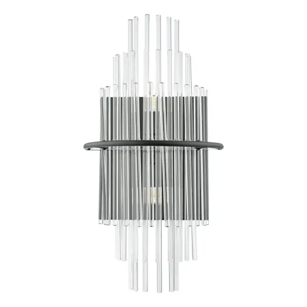 Lukas Wall Light in Satin Black & Glass