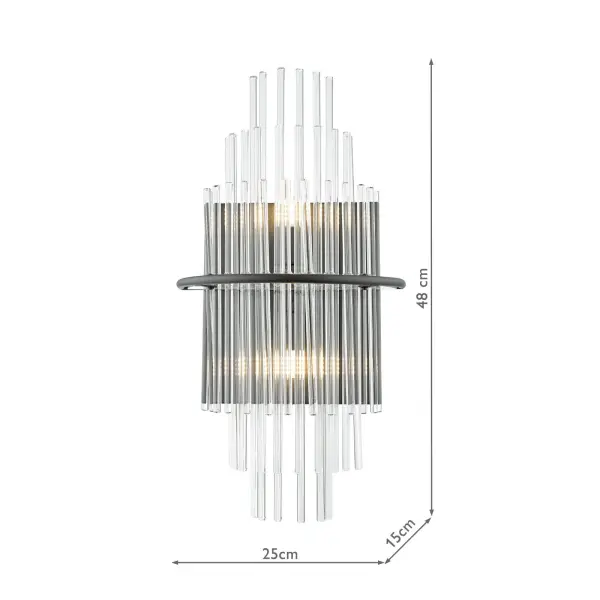 Lukas Wall Light in Satin Black & Glass