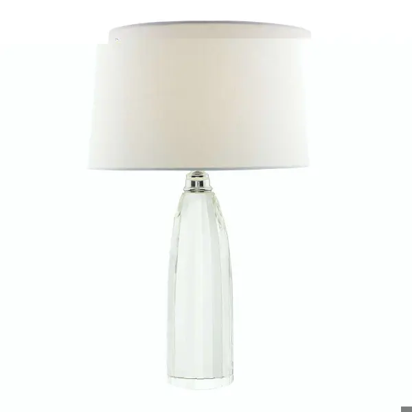 Lyla Table Lamp Solid Crystal Base C/W Ivory Shade