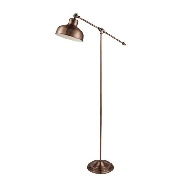 Macbeth Industrial Adjustable Floor Lamp, Antique Copper
