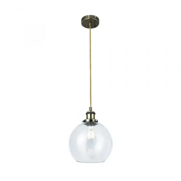 Magnalux LEW01ABS Lewis Small Glass Ball Pendant Antique Brass