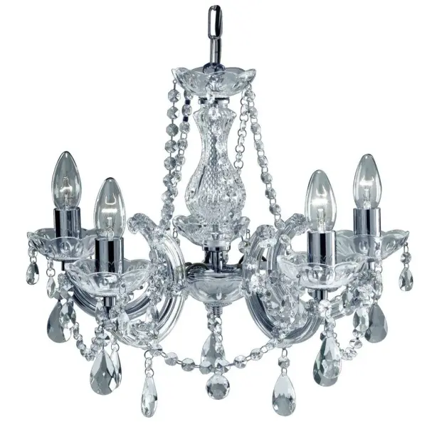 Marie Therese  5  Light Crystal Chrome Fitting