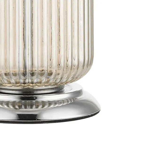 Mason Amber Ribbed Glass Table Lamp C/W Shade