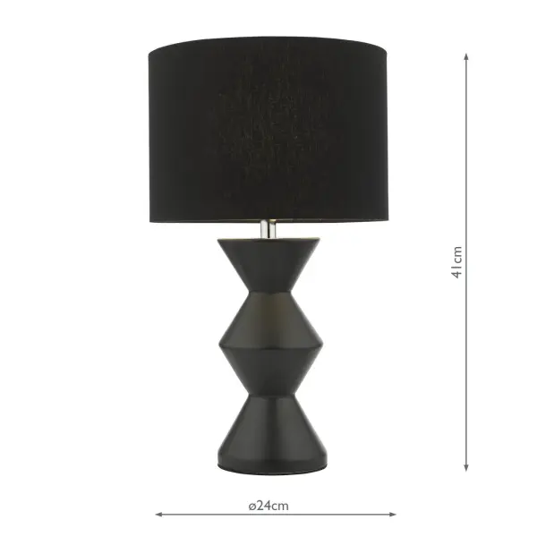 Max Black Table Lamp C/W Shade