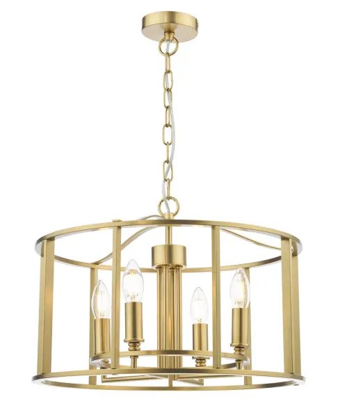 Myka 4 Light Brushed Brass Lantern