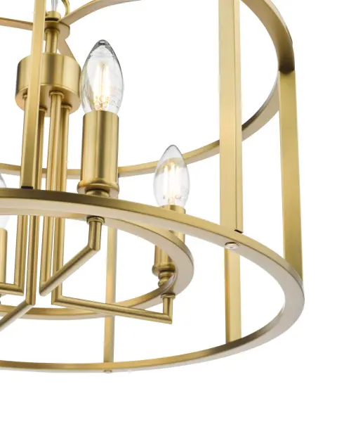 Myka 4 Light Brushed Brass Lantern
