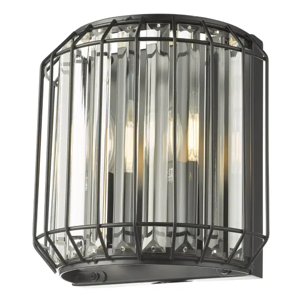 Naeva 2 Light Black Wall Fitting
