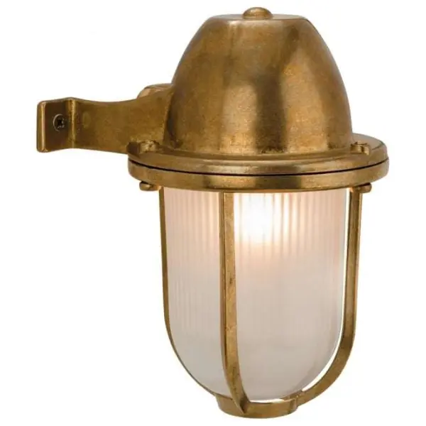 Nautic Brass Outdoor Down right Wall Light