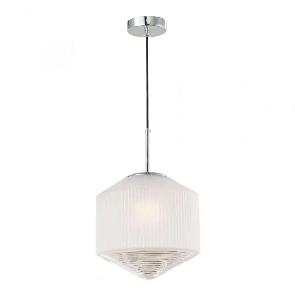 Nisha 1 Light Pendant Polished Chrome And Frosted/Clear Glass