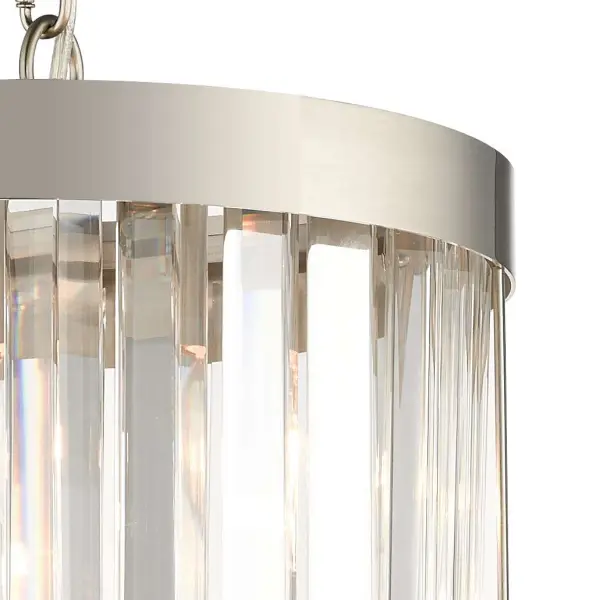 Pandora 1 Light Crystal Pendant Satin Chrome