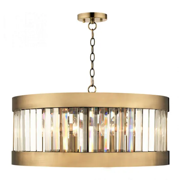Pandora 5 Light Crystal Pendant Antique Brass
