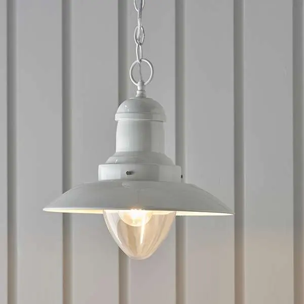 Polperro Pendant in Gloss Cream Finish
