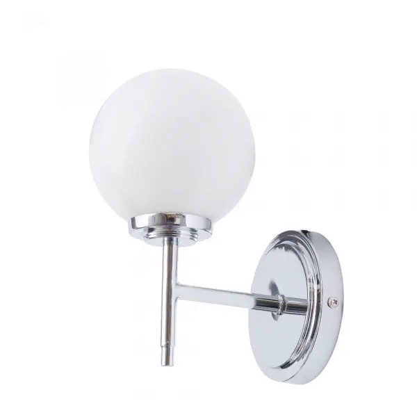 Porto Wall Light in Chrome with Opal Shade IP44