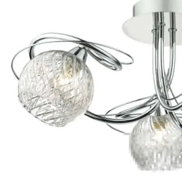 Rehan 3lt Semi Flush Decorative Glass Polished Chrome Frame