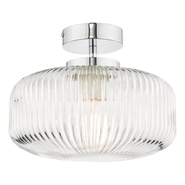 Riva Semi Flush Polished Chrome Bathroom IP44
