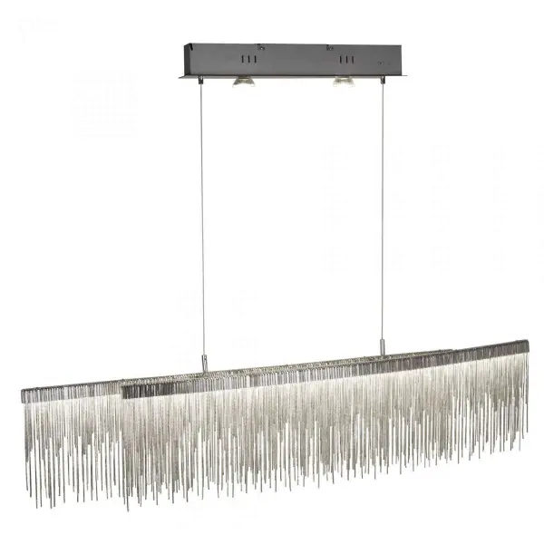Searchlight 6061SS Memphis 35W LED Ceiling Bar Satin Silver Chain Link Waterfall Dressing
