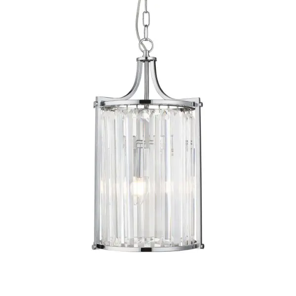 Searchlight 8092-2CC Victoria 2 Light Chrome Pendant With Crystal Glass