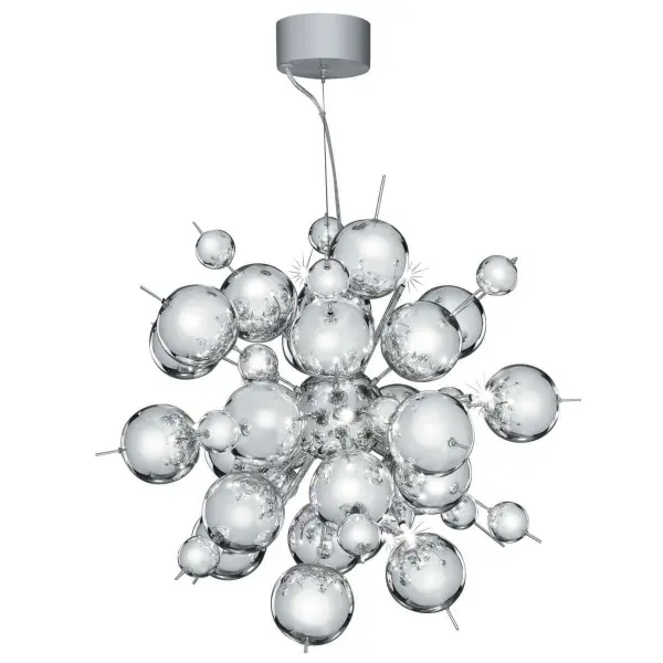 Searchlight 8312-12CC Molecule 12 Light Chrome Pendant With Chrome Balls